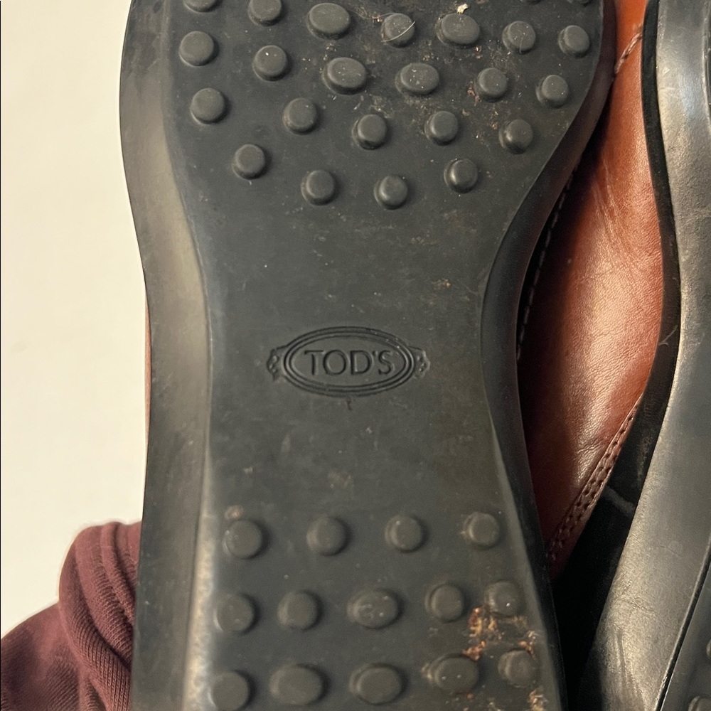 TOD’S WOMENS BROWN LEATHER DRIVING SHOES SIZE 38.5 - Picture 10 of 16
